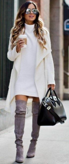knit dress with over the knee boots